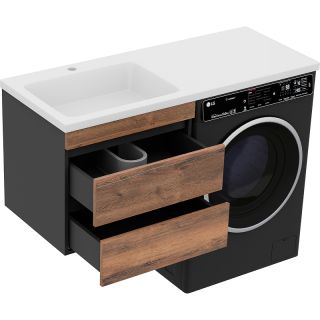 Подвесная тумба под раковину Misty Коломбо 120 L УТ000015589 56 см Дуб Галифакс Антрацит